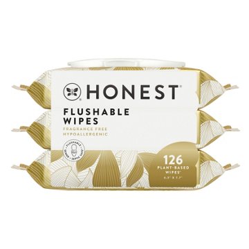 Honest Flushable Wipes - Gilded Wings, 3 pk