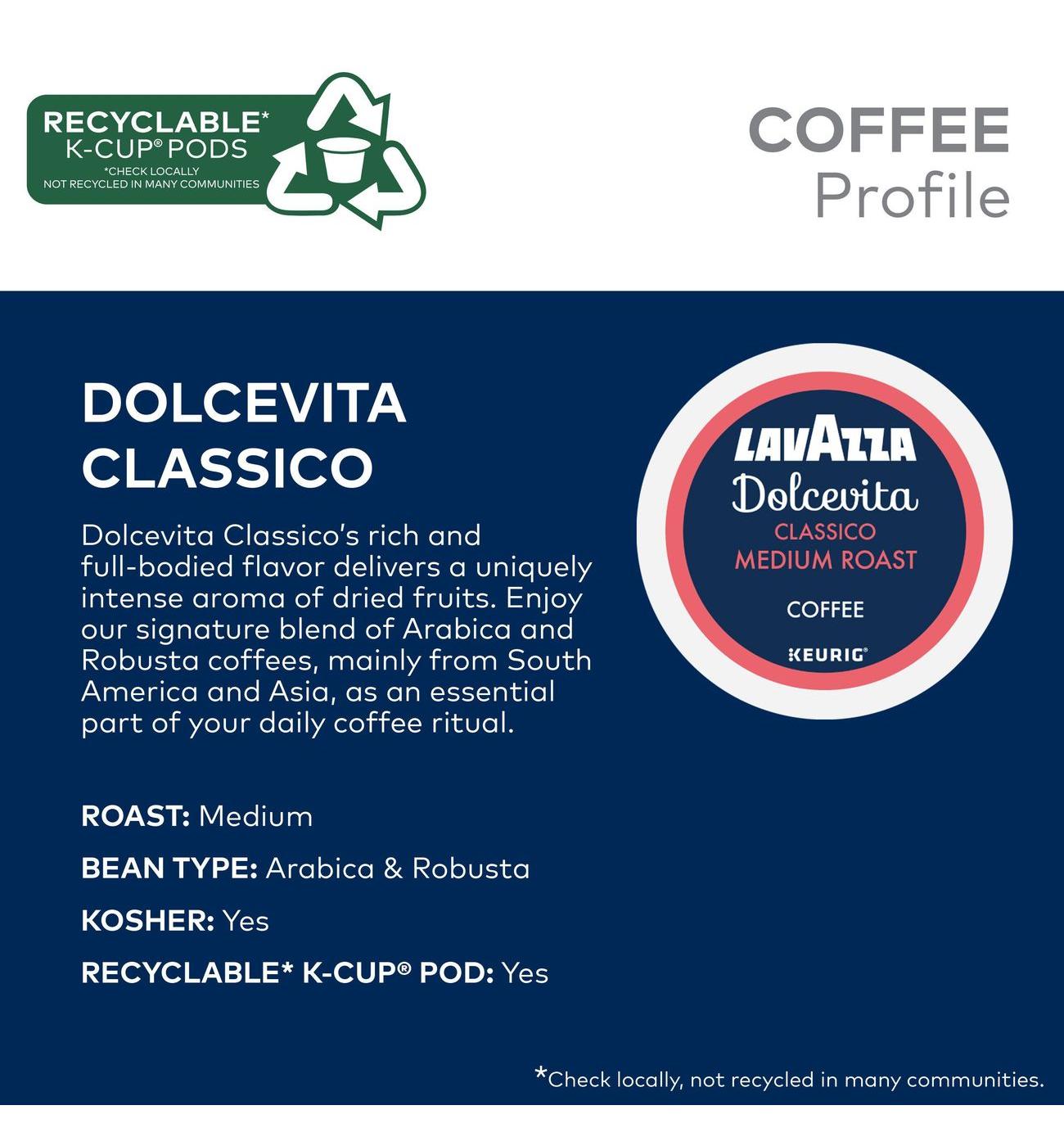 Lavazza Dolcevita Classico Medium Roast Coffee Single-Serve K-Cup Pods; image 4 of 7