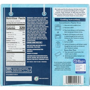 H-E-B Frozen Hot Honey Breaded Shrimp, 13 ct