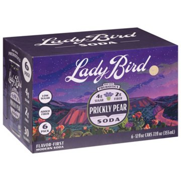 Lady Bird Prickly Pear Soda 6 pk Cans