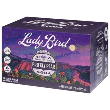 Lady Bird Prickly Pear Soda 6 pk Cans