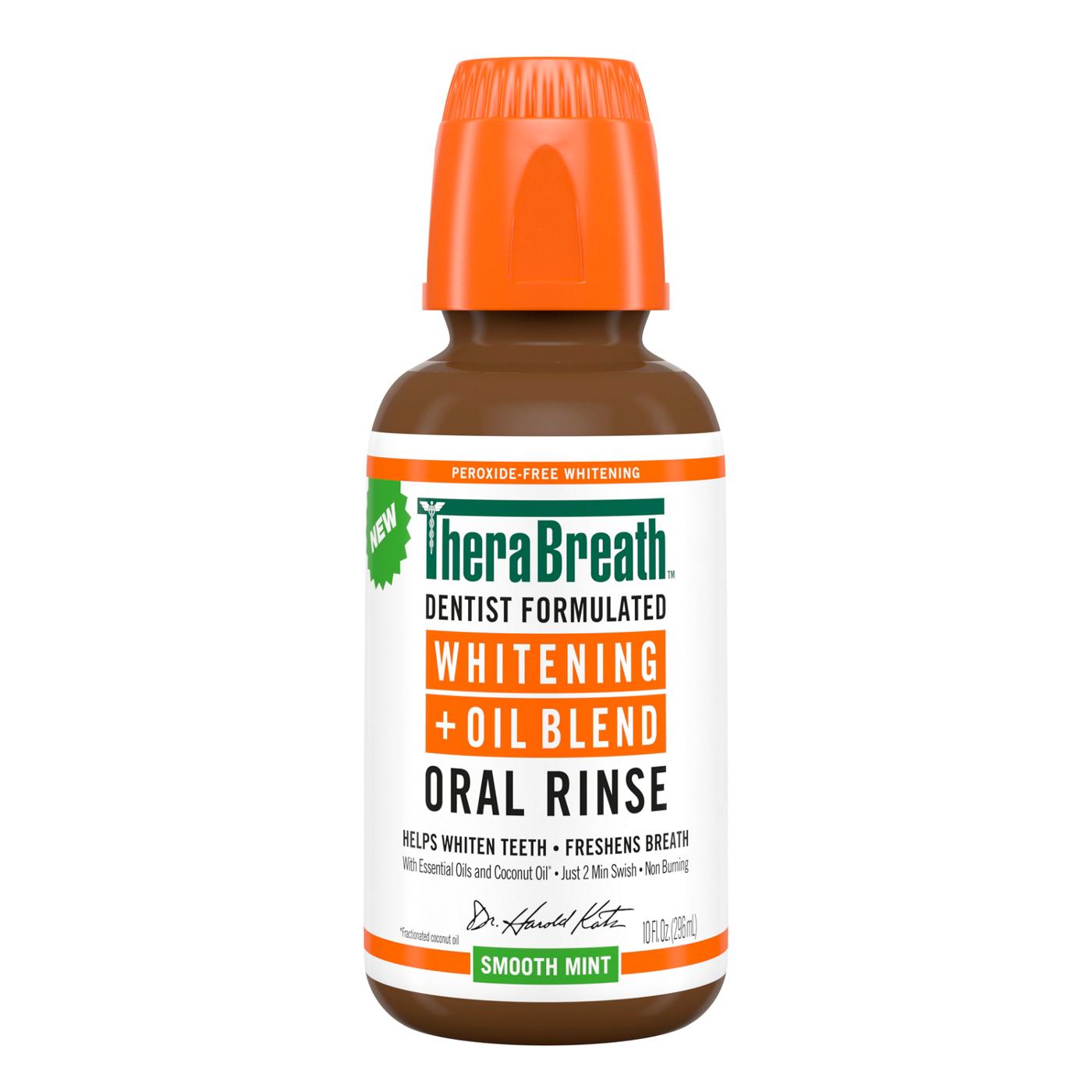 TheraBreath Whitening + Oil Blend Oral Rinse - Smooth Mint; image 1 of 3