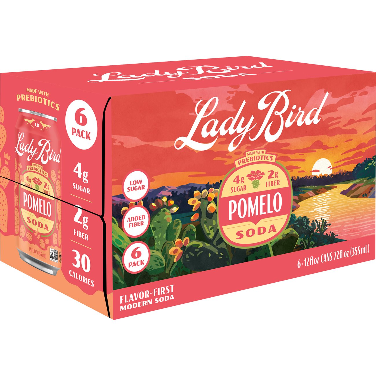 Lady Bird Pomelo Soda 6 pk Cans, 12 oz | Central Market - Really