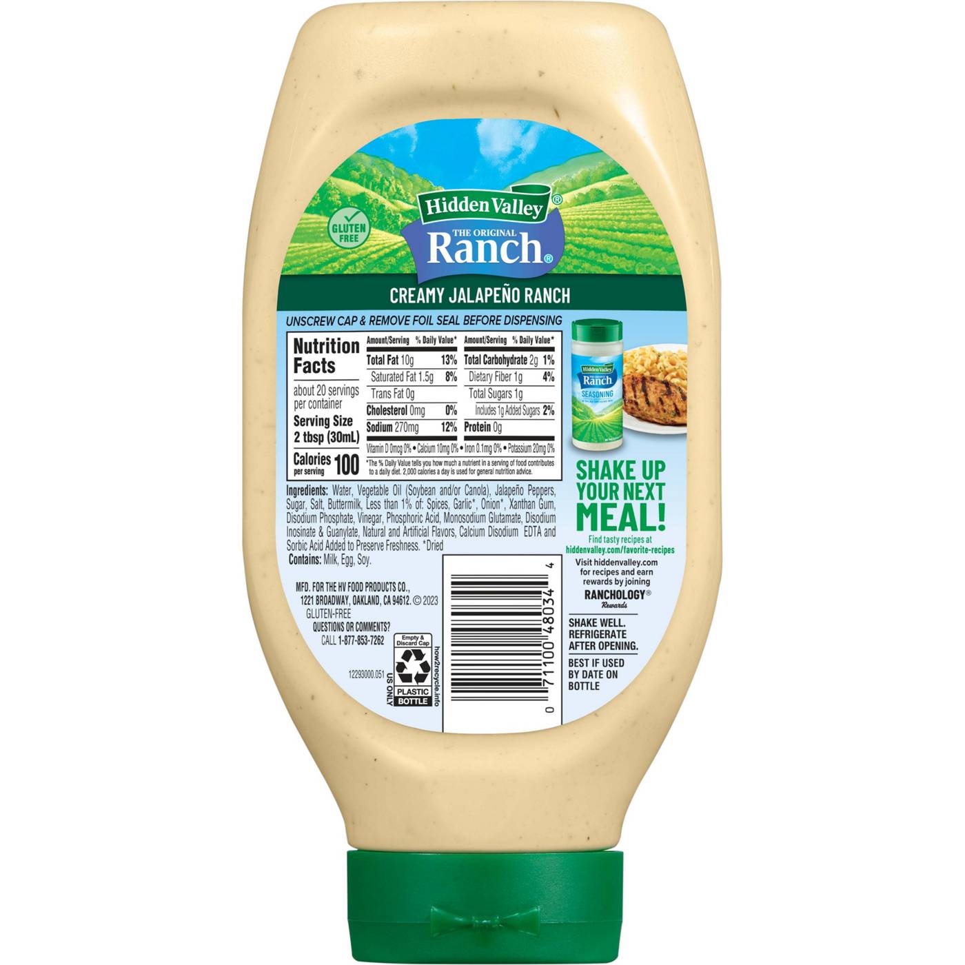 Hidden Valley Creamy Jalapeno Ranch Condiment and Dressing, Easy Squeeze Bottle; image 2 of 2