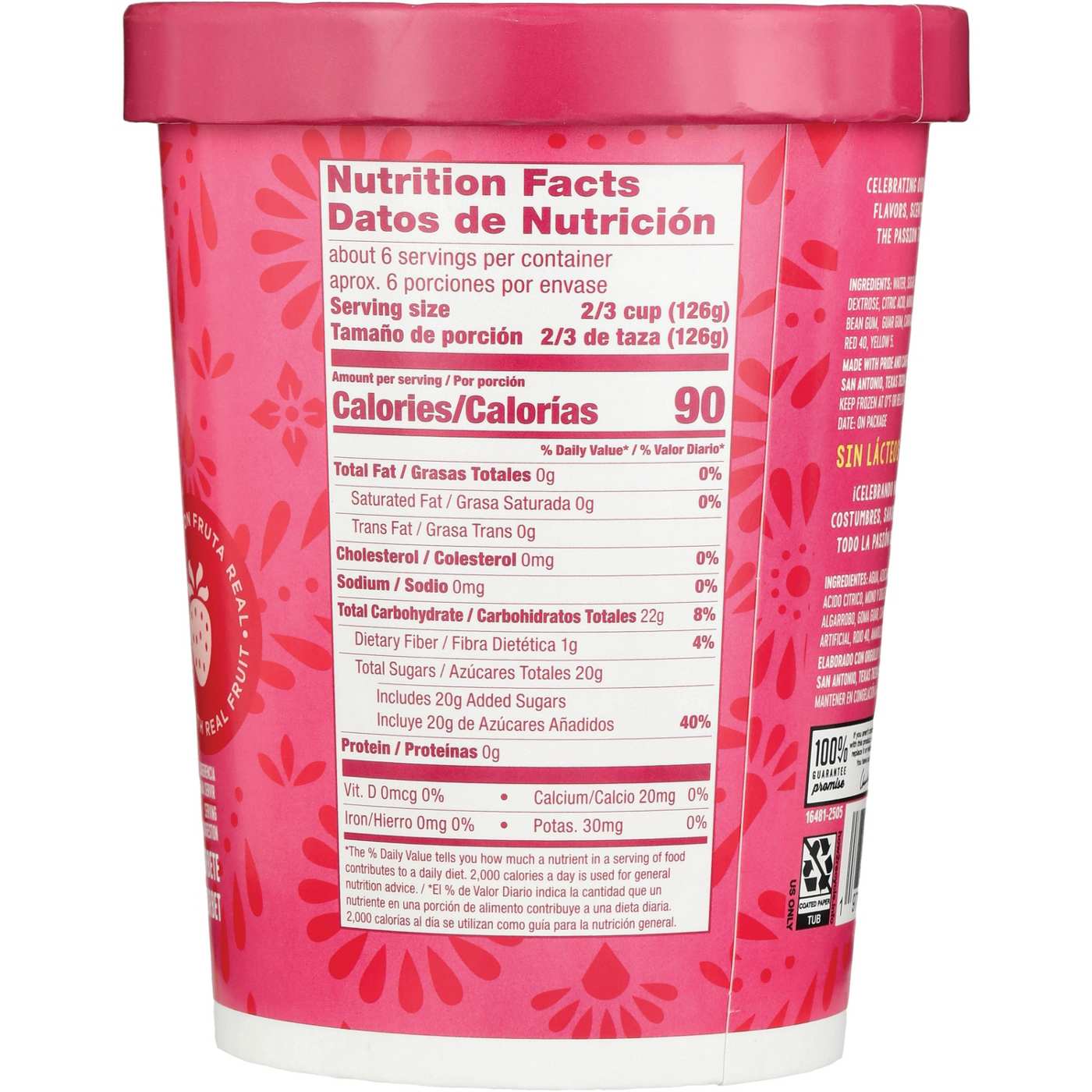 H-E-B Mi Tienda Sorbete de Fresa; image 2 of 3