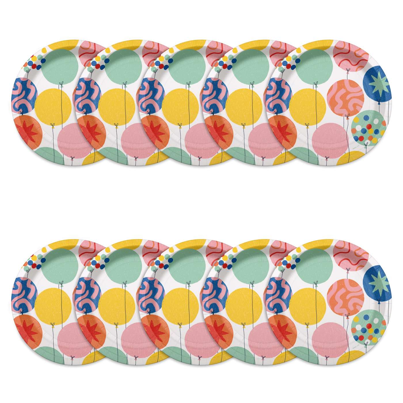 American Greetings Multicolored Balloons 7" Paper Plates; image 2 of 3