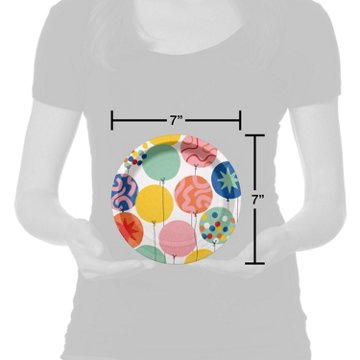 American Greetings Multicolored Balloons 7" Paper Plates, 10 ct