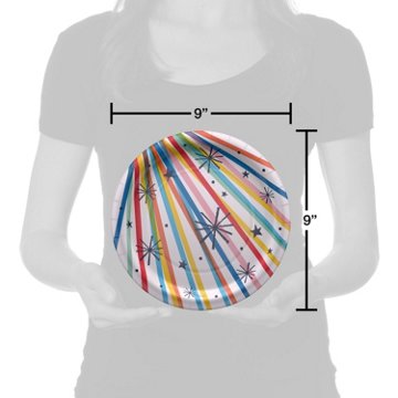 American Greetings Multi-Colored Lines 9" Paper Plates
