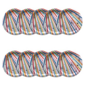 American Greetings Multi-Colored Lines 9" Paper Plates