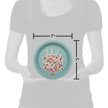 American Greetings Birthday Cake on Green 7" Paper Plates, 10 ct
