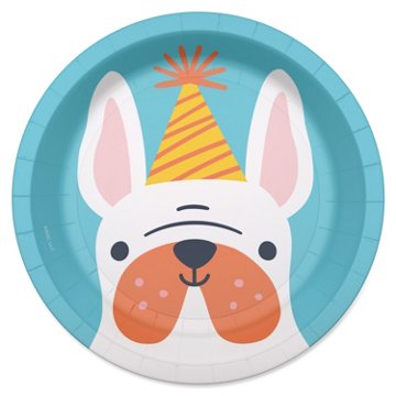 American Greetings Dog with Birthday Hat 7" Paper Plates, 10 ct