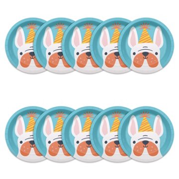 American Greetings Dog with Birthday Hat 7" Paper Plates, 10 ct
