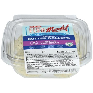 H-E-B Fish Market Seasoned Butter Dollops - Garlic Parmesan, 8 ct