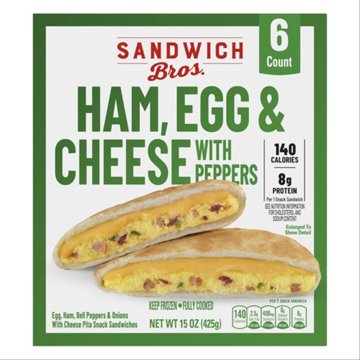 Sandwich Bros Ham, Egg & Cheese Pita Snack Sandwiches, 6 ct