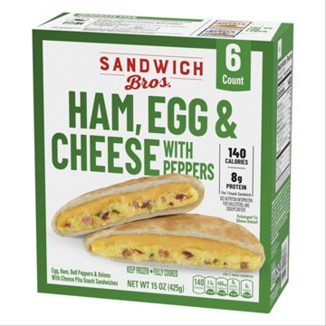 Sandwich Bros Ham, Egg & Cheese Pita Snack Sandwiches, 6 ct