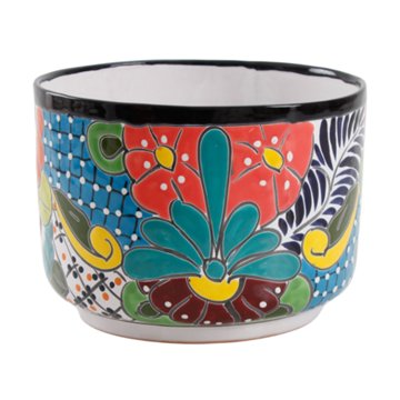 Blue Orange Pottery Large Low Cylinder, 11'' x 10''