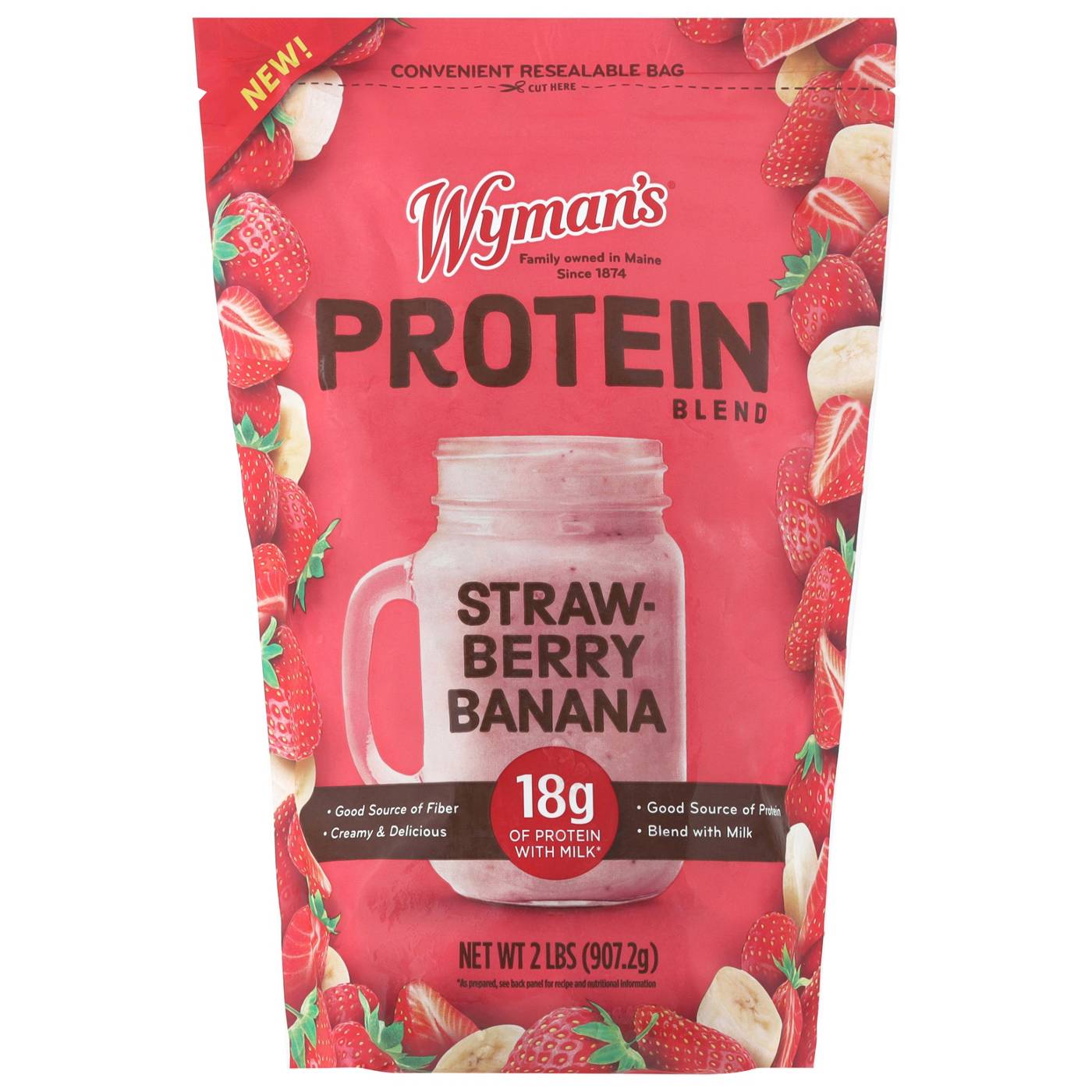 Wyman's 18g Protein Smoothie Blend - Strawberry Banana; image 1 of 2