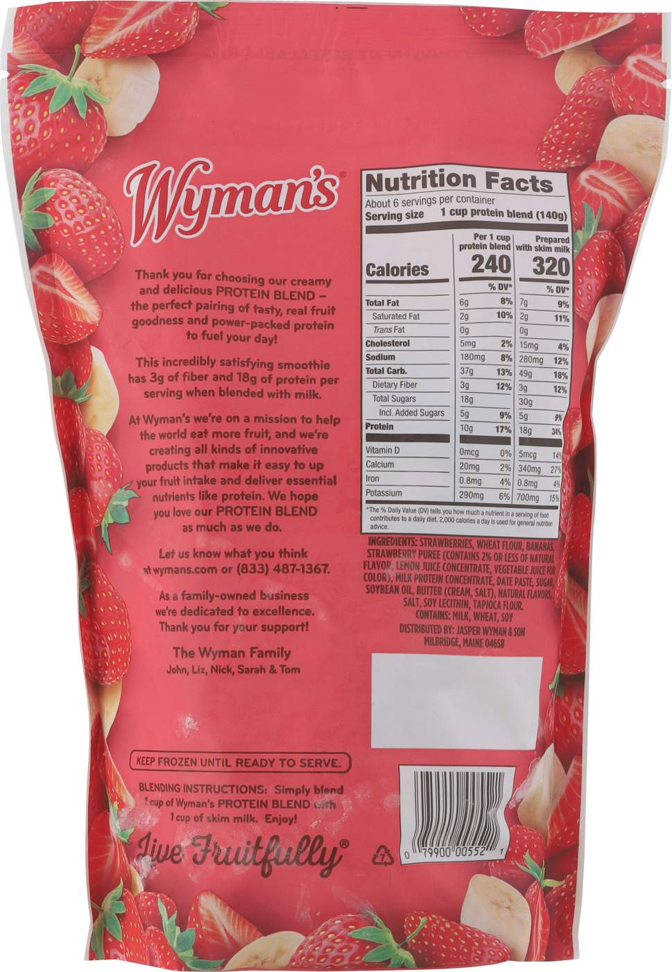 Wyman's 18g Protein Smoothie Blend - Strawberry Banana; image 2 of 2