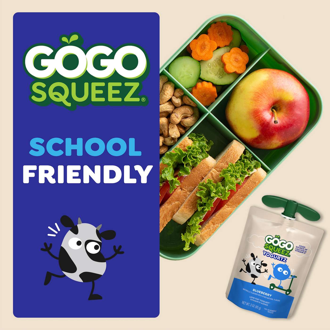 GoGo squeeZ yogurtZ Low Fat Blueberry & Berry Yogurt Snack Pouches; image 7 of 9