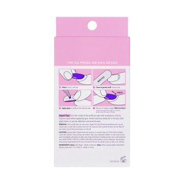KISS GLAM Embellished Special Effects Nails - Golden Hour Affairs (Pink Squoval Short Nails), 32 ct