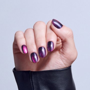 KISS GLAM Embellished Special Effects Nails - Simple Joys (Purple Round Short Nails), 32 ct