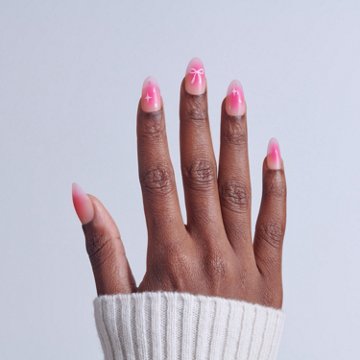KISS CORE Design On Trend Nails - My Time (Pink Almond Medium Nails), 32 ct