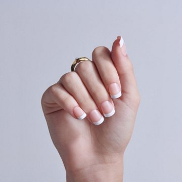 KISS CORE French Nails - If You Dare (White Squoval Real Short Nails), 32 ct