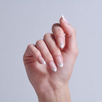 KISS CORE French Nails - Curiosity (White Almond Medium Nails), 32 ct