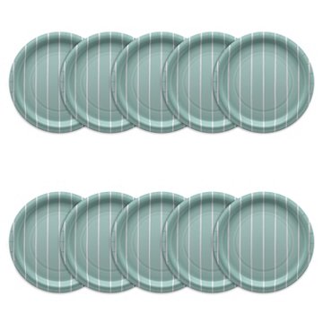 American Greetings Stripes on Green 9" Paper Plates