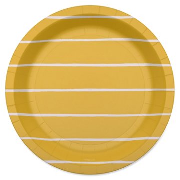 American Greetings Stripes on Yellow 7" Paper Plates