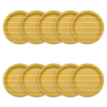 American Greetings Stripes on Yellow 7" Paper Plates