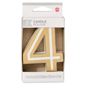 American Greetings Number 4 Gold Birthday Candle