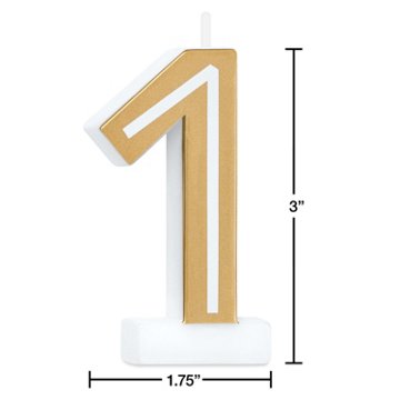 American Greetings Number 1 Gold Birthday Candle