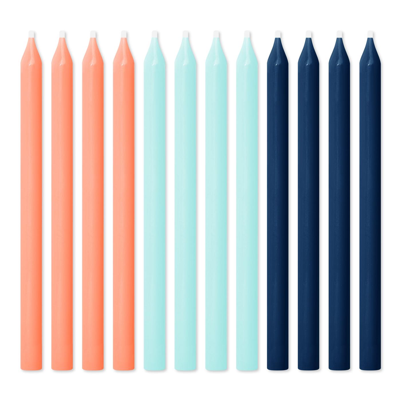 American Greetings Long Thin Orange, Green, & Blue Birthday Candles; image 2 of 3