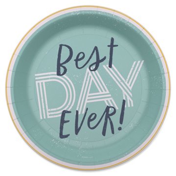 American Greetings Best Day Ever 7" Paper Plates, 10 ct