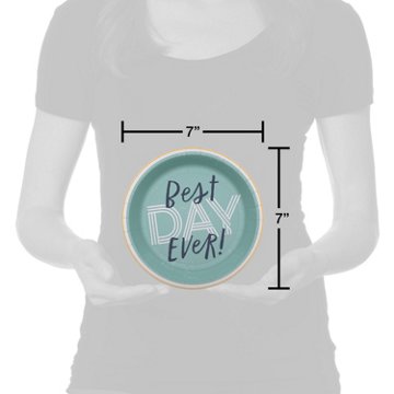 American Greetings Best Day Ever 7" Paper Plates, 10 ct