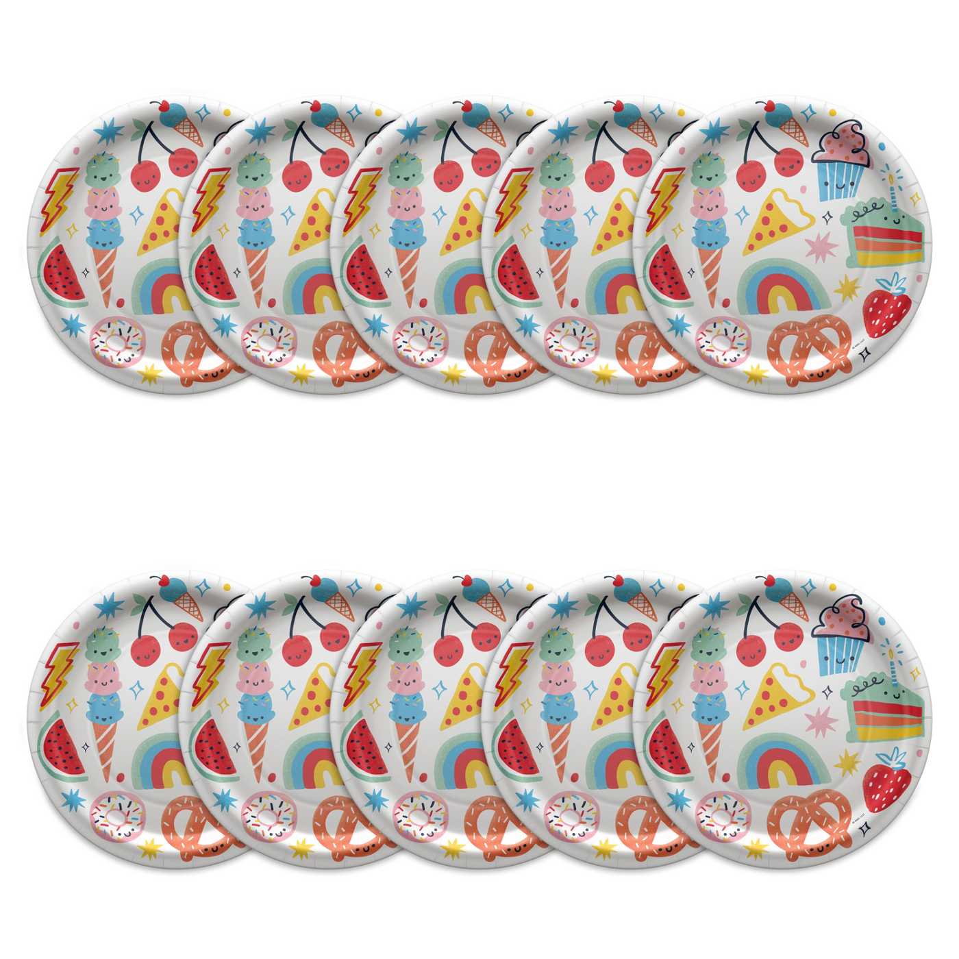 American Greetings Food on White 9" Birthday Paper Plates; image 3 of 3