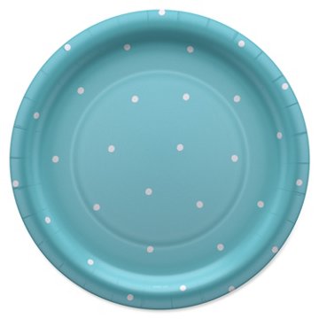 American Greetings Polka Dots on Blue 9" Paper Plates, 10 ct