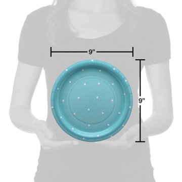 American Greetings Polka Dots on Blue 9" Paper Plates, 10 ct