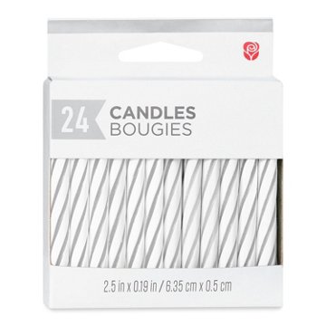 American Greetings White Spiral Birthday Candles, 24 ct