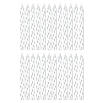 American Greetings White Spiral Birthday Candles, 24 ct