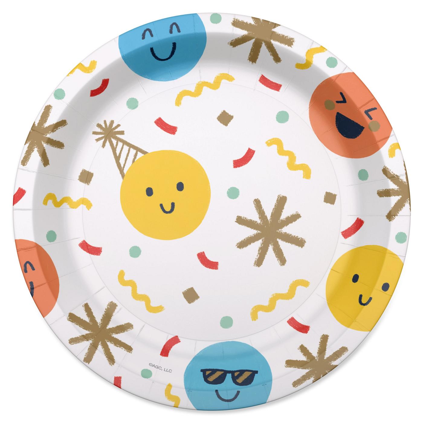 American Greetings Multicolored Smiley Faces 7" Paper Plates; image 1 of 3