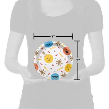 American Greetings Multicolored Smiley Faces 7" Paper Plates, 10 ct