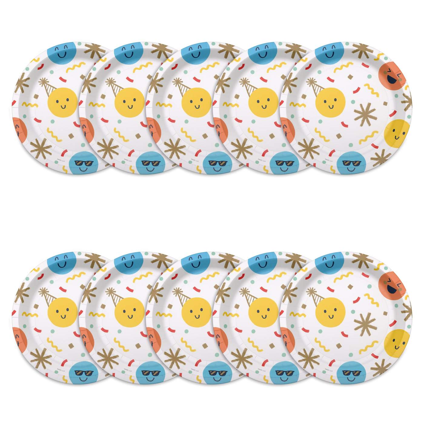 American Greetings Multicolored Smiley Faces 7" Paper Plates; image 3 of 3