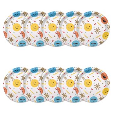 American Greetings Multicolored Smiley Faces 7" Paper Plates, 10 ct