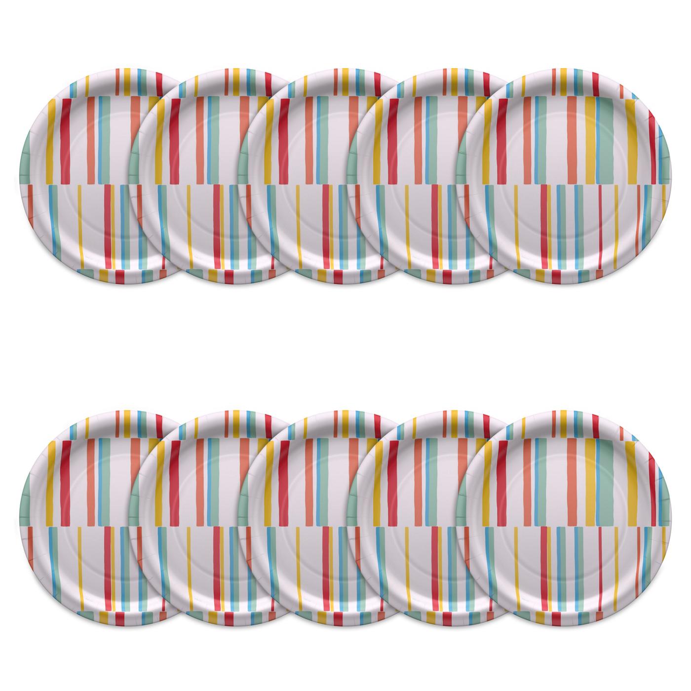 American Greetings Multi-Colored Lines 9" Paper Plates; image 3 of 3