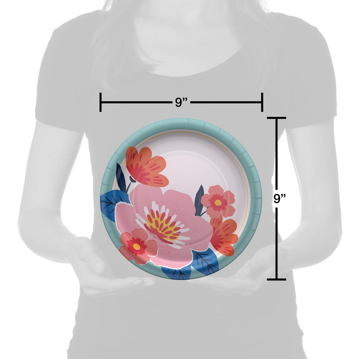 American Greetings Floral Arrangement 9" Paper Plates; image 2 of 3