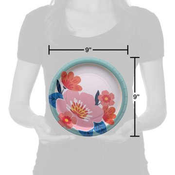 American Greetings Floral Arrangement 9" Paper Plates, 10 ct