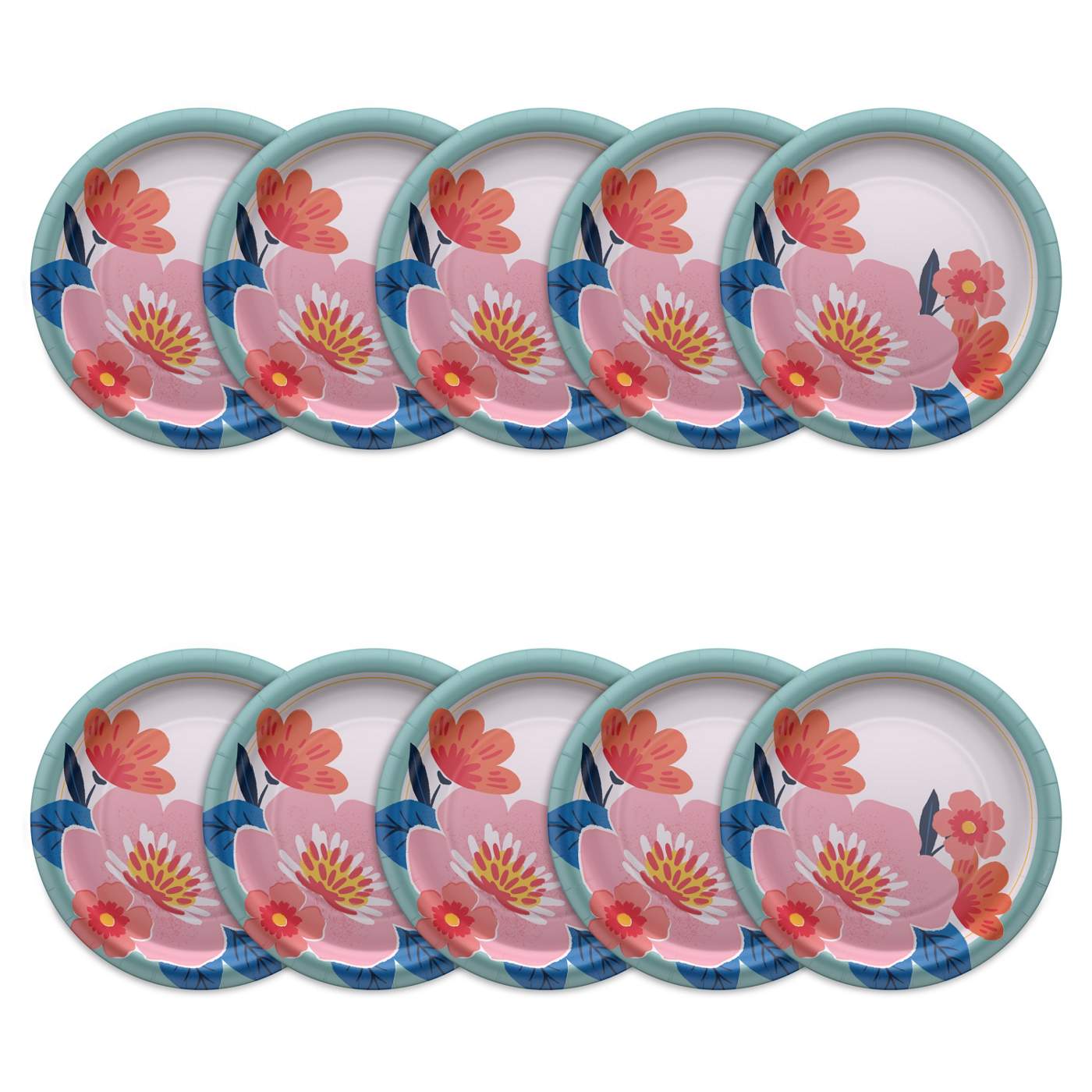 American Greetings Floral Arrangement 9" Paper Plates; image 3 of 3