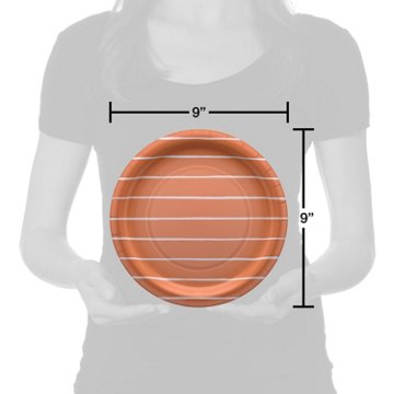 American Greetings Stripes on Orange 9" Paper Plates, 10 ct